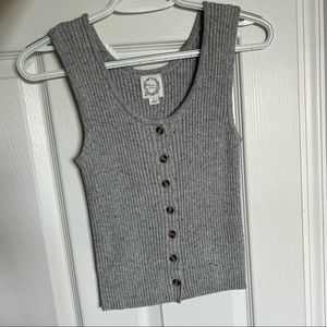 Gray knit tank top